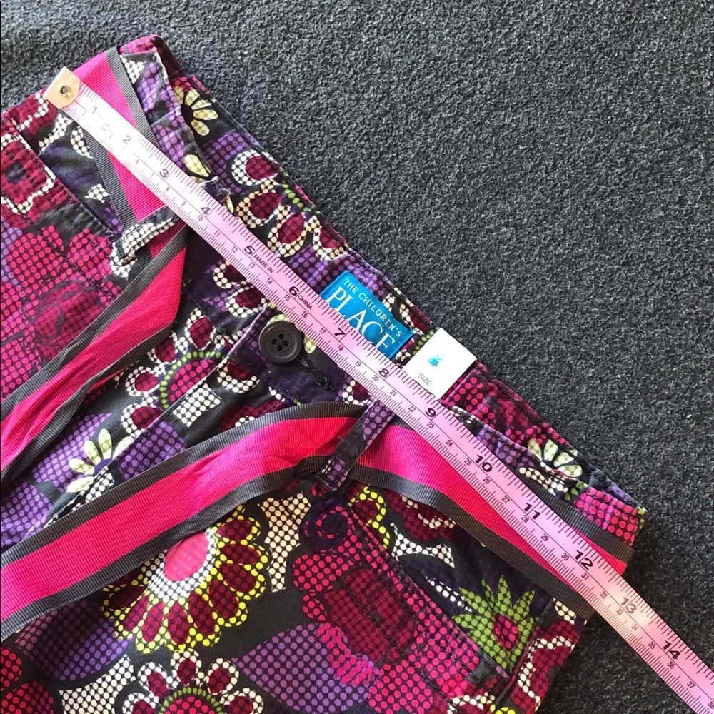 The Children's Place Girls 100% Cotton Floral Shorts Adjustable Waist Size 8